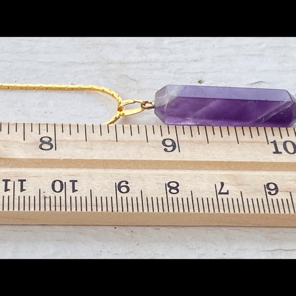 18 KG Gold Necklace with Amethyst Pendant - Picture 8 of 11